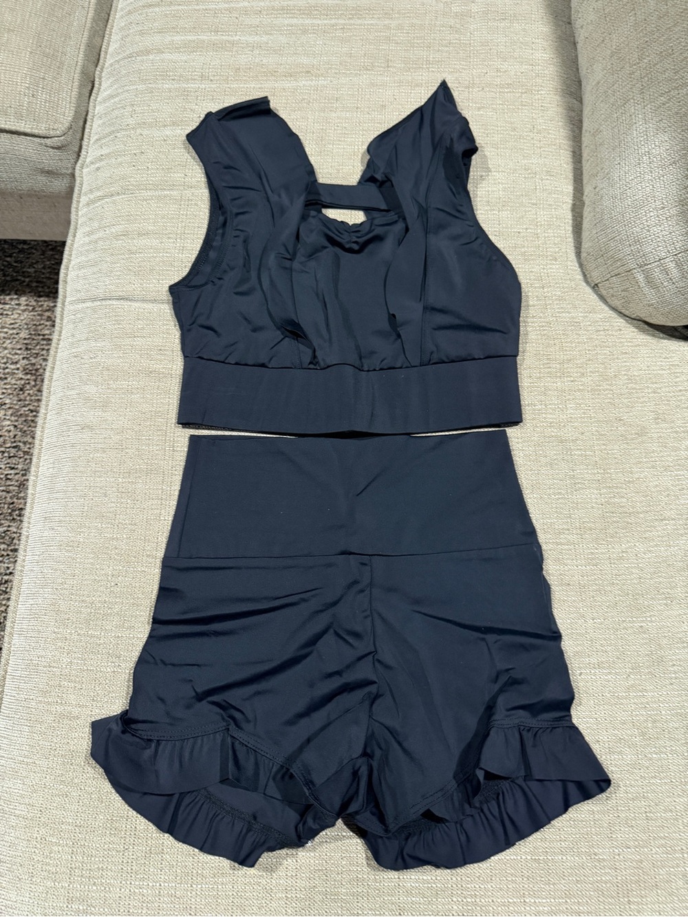 balera Black Activewear Top and Shorts Set